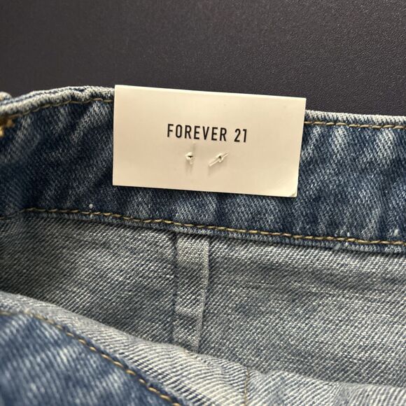 Forever 21 Jeans Shorts Womens 29 Blue High Rise Sailor Frayed Denim‎ - Picture 9 of 11